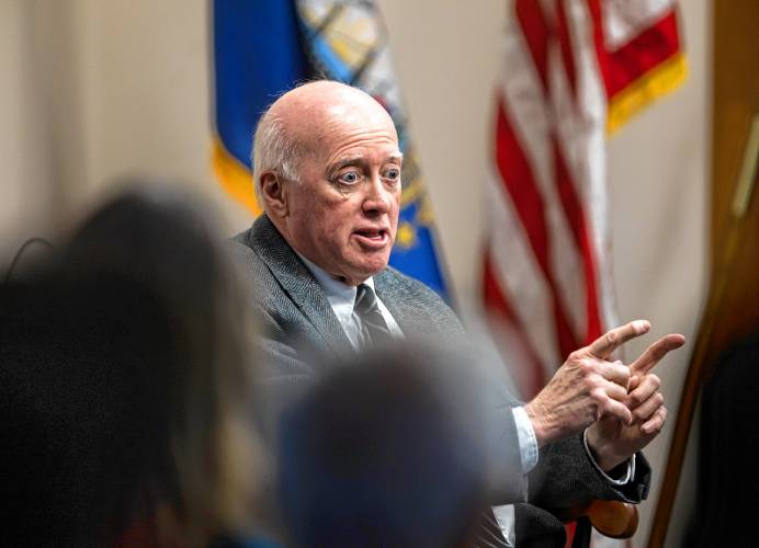Former New Hampshire Secretary of State Bill Gardner at the Saint Anselm College Governors’ Roundtable on the New Hampshire Presidential Primary event on Wednesday.