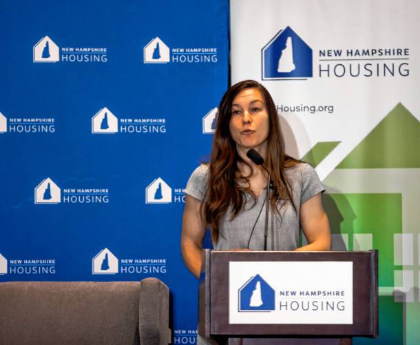 Julie Jussif from New Hampshire Housing, she is the managing director of the homeownership division, which focuses on lending programs for first-time low and moderate-income buyers. She was speaking at the Grappone Center earlier this week.