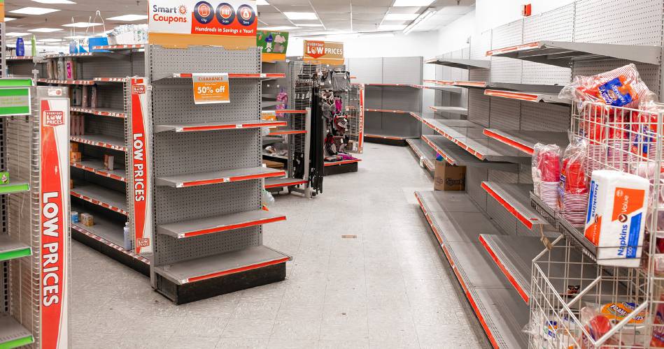 The shelves at Family Dollar on Fisherville Road are almost bare on Monday, November 20, 2023 as the oulet will be closing its doors soon.