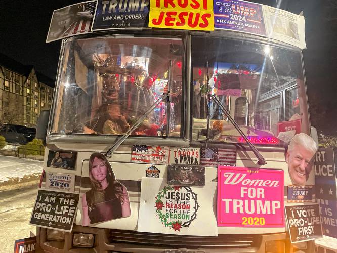 Donna Eiden lives out of a Trump RV, selling merchandise and following the former President to rallies across the country.