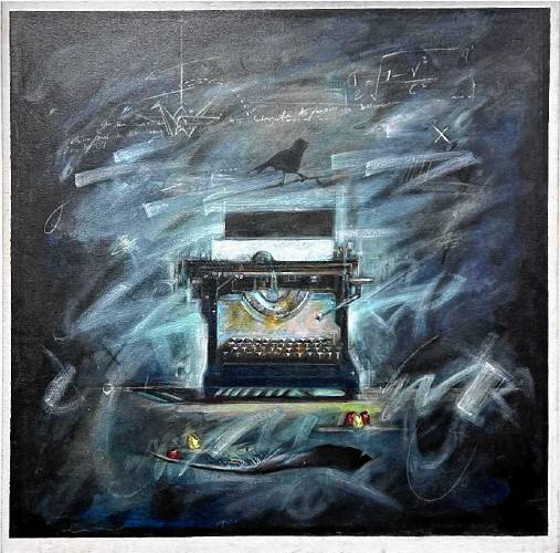 Typewriter chalkboard, Patrick McKay 
