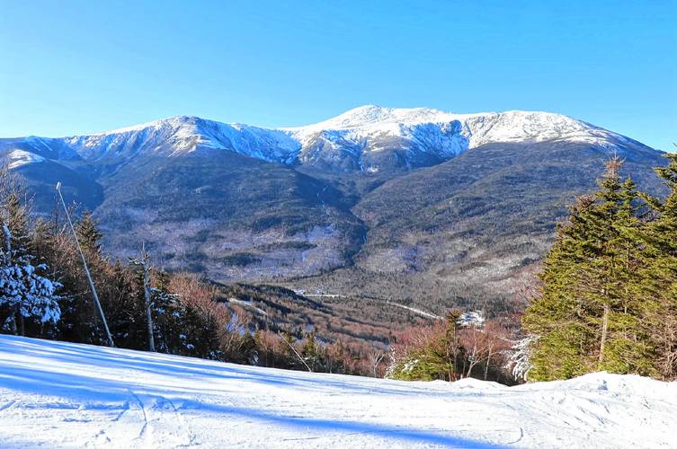 A view of Mount Washington from Wildcat from an earlier ski season. Wildcat was closed Tuesday to assess storm damage, according to its website.