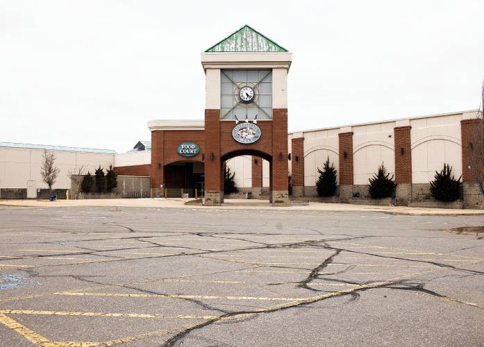 The entrance of the former Steeplegate Mall on Loudon Road in Concord on Thursday, January 11, 2024.