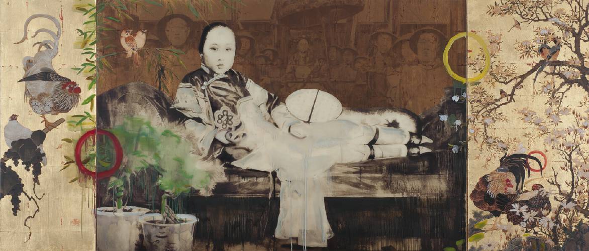 Hung Liu, Olympia Triptych, 2015.