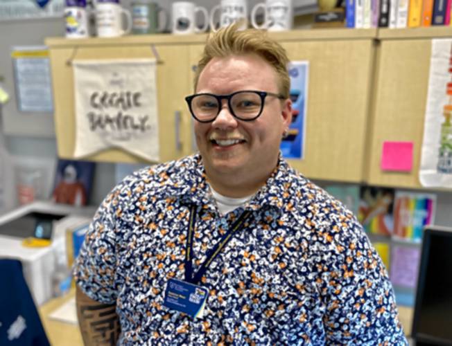 Kamren Munz was open about their identity throughout their time teaching at Elm Street Middle School in Nashua. They helped to start a Pride club, volunteered with a local LGBTQ student advocacy group and displayed rainbow flags in class.