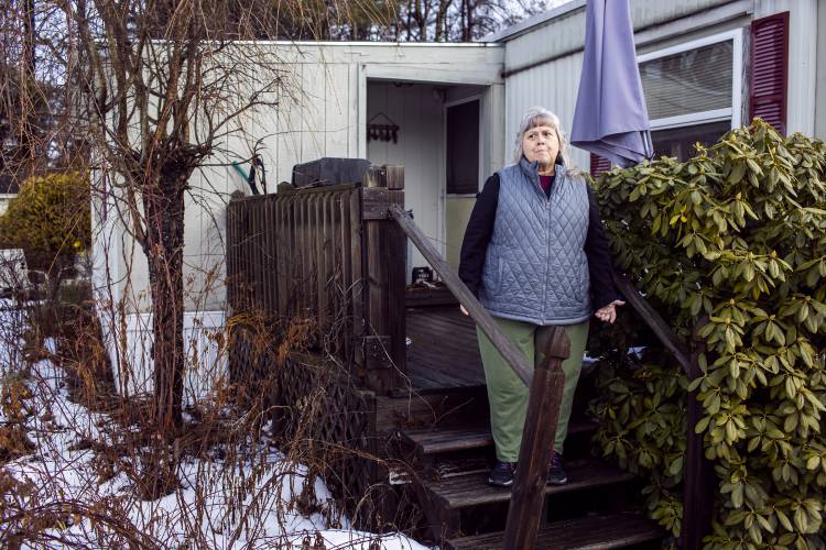 ABOVE: Carol Stiasny of Concord is moving into a new apartment in June after her home was sold at auction for unpaid taxes on Jan. 26.