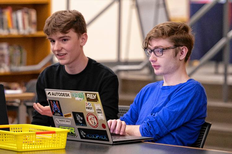 Merrimack Valley High School seniors Gage Caswell (left) and Keighen Duppong both plan to attend college outside of New Hampshire. Merrimack Valley High School seniors Gage Caswell (left) and Keighen Duppong both plan to attend college outside of New Hampshire.