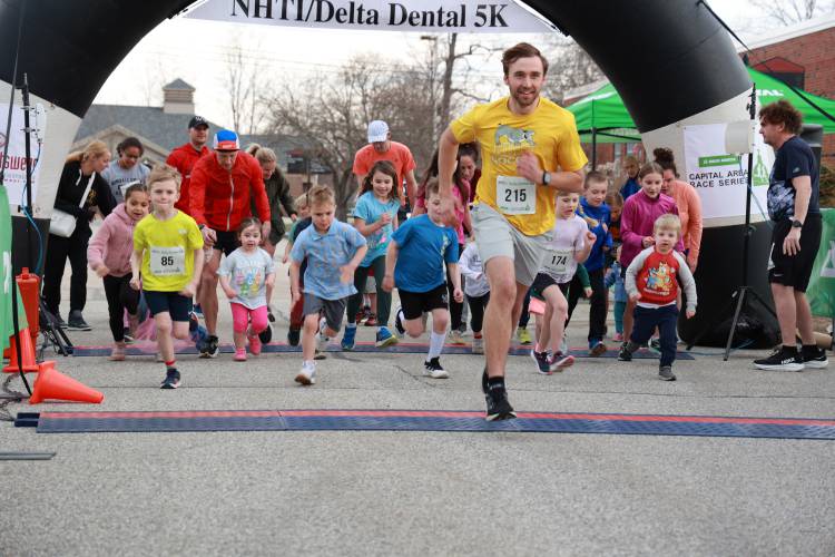George Hoffman led the Kids Fun Run at the NHTI-Concord’s Community College and Northeast Delta Dental 5K Road Race. George Hoffman led the Kids Fun Run at the NHTI-Concord’s Community College and Northeast Delta Dental 5K Road Race.