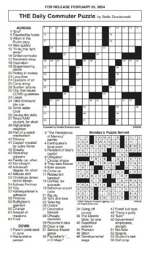 Daily commuter crossword deals