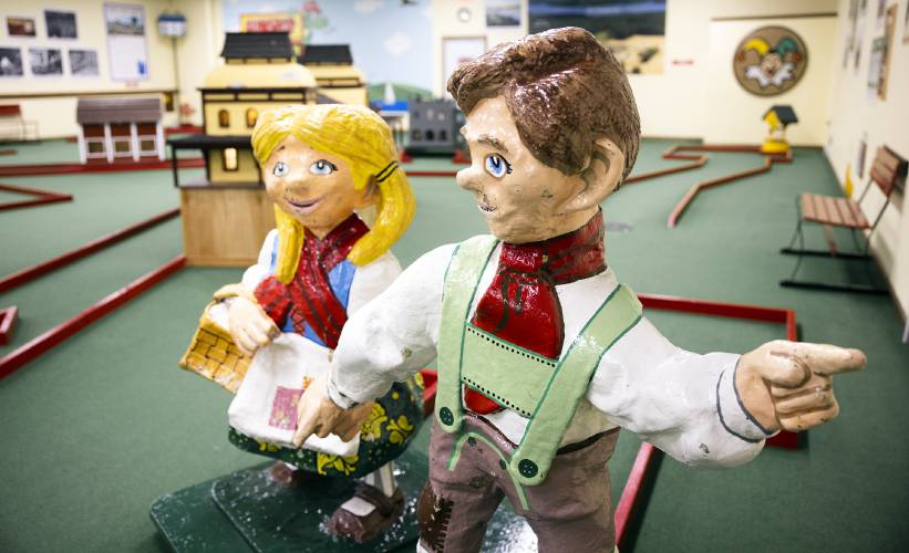 The Fun Spot indoor miniature golf course Bob Lawton built with a Hansel and Gretel storybook dolls.
