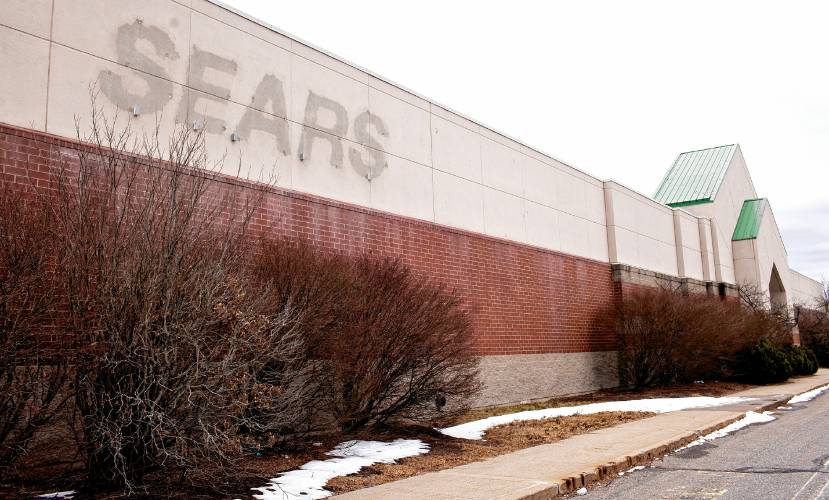 The once Sears entrance of the former Steeplegate Mall on Loudon Road in Concord on Thursday, January 11, 2024.