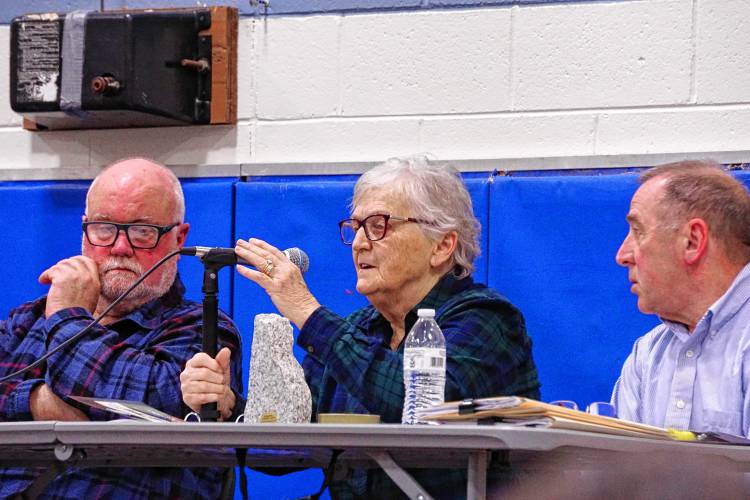 Outgoing Select Board Chair Cheryl Gordon, center, retired from Canterbury town government this year. As first town clerk and then a member of the select board, Gordon has served the town for 45 consecutive years.