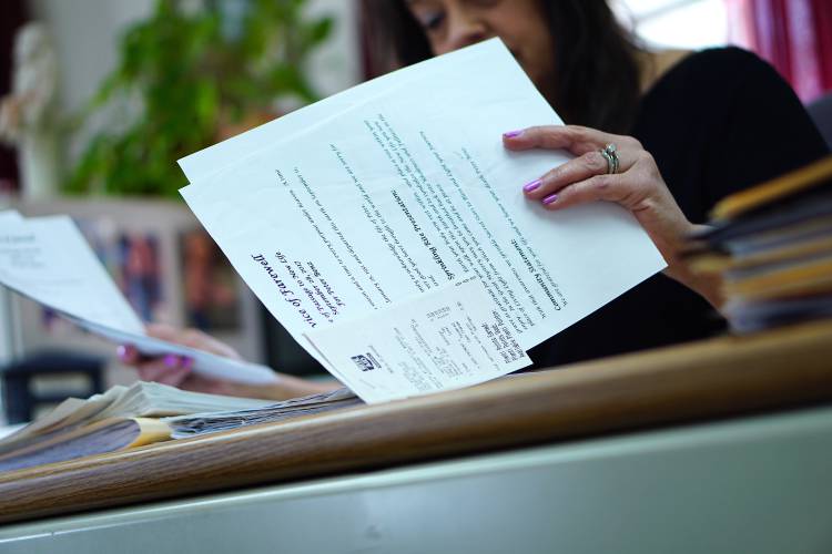 Jill Huckins, the city's cemetery administrator, organizes a Service of Farewell for anyone being interred without other arrangements. She has a file of them,  about 20 a year, with receipts for the roses stapled to each one. 