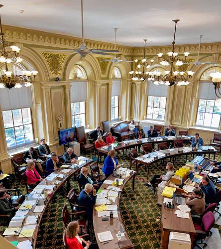 New Hampshire's Senate debates a bill that would ban transgender girls from participating on girls sports teams. New Hampshire's Senate debates a bill that would ban transgender girls from participating on girls sports teams.