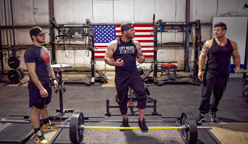 The Helix Recovery & Wellness gym off of Regional Drive in Concord where Connor Boyle (center), Logan Priesel (left) and Seth Shackford all work out. Helix is a nonprofit fitness organization for New Hampshire’s recovery community, offered at no cost and founded by Boyle a few years back.