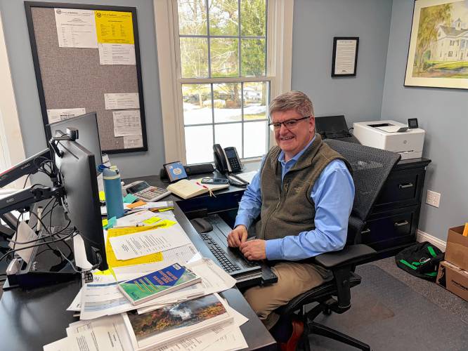 Neal Cass, Hopkinton's town administrator at his office 