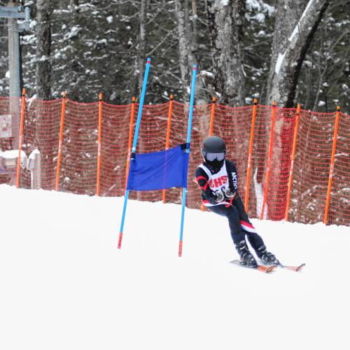 ABOVE: Freshman Ethan Audet was the only other Concord finisher besides Golden in the slalom, coming in 46th.