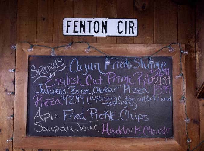 The chalkboard of the Appleseed Restaurant in Bradford that has been a staple in the community for 48 years.
