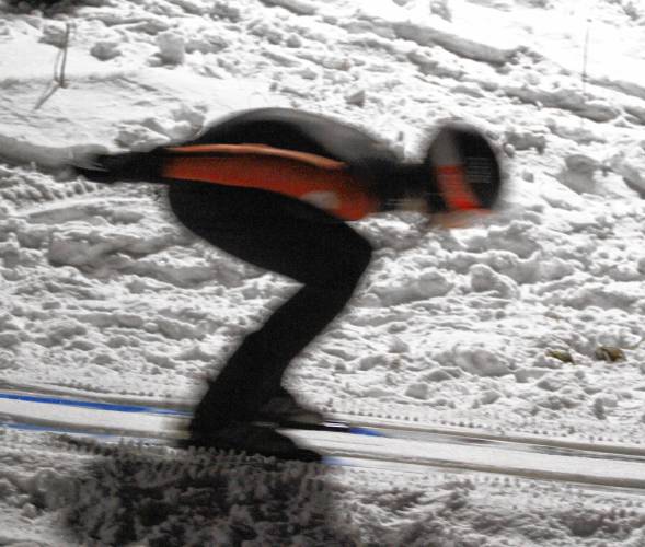 Concord junior Sebastian Christie is the only ski jumper for the Tide and competed at Plymouth High School's jump, the only one on the grounds of a high school in the country