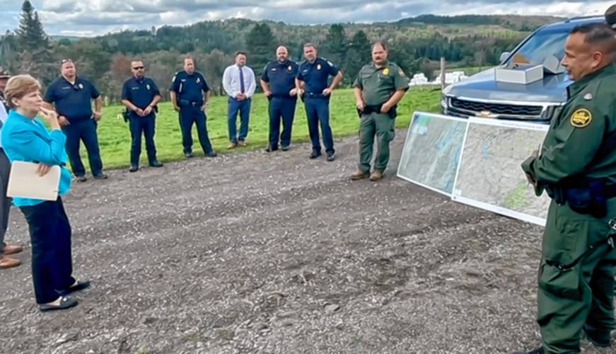 Sen. Jeanne Shaheen met with U.S. Border Patrol officials and local law enforcement in Pittsburg in September to ask about immigration enforcement challenges. 