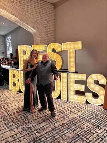 TOP: Cheyenne Boucher and her buddy, Owen Sansoucie, at the Best Buddies Champion of the Year Gala on Nov. 16.