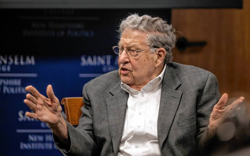  Former Governor John Sununu, Sr. at the Saint Anselm College Governors’ Roundtable on the New Hampshire Presidential Primary event on Wednesday, January 17, 2024.
