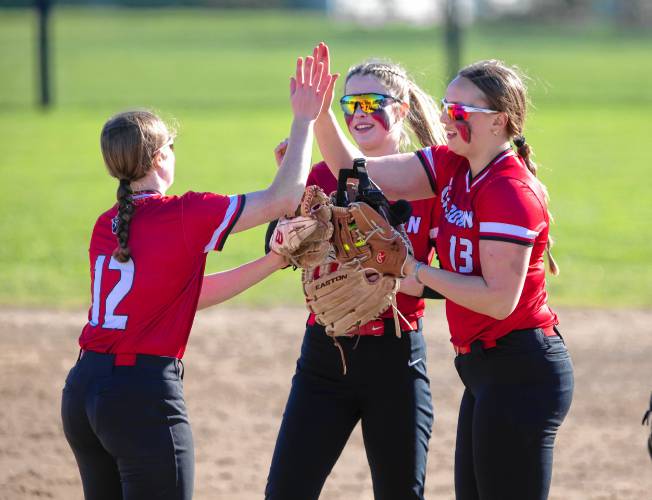 Coe-Brown pitcher Jayden Porter (13) went four inning for the win against Pembroke and had three RBI at the plate.