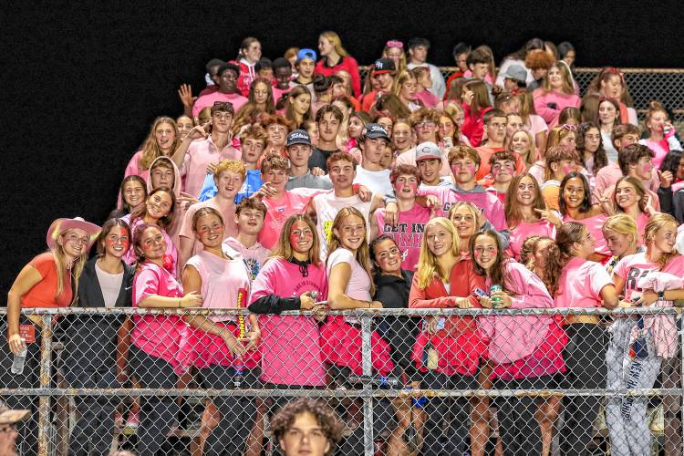 Cheerleaders and fans alike wore pink to raise awareness for breast cancer on Concord’s Friday night win over Windham.