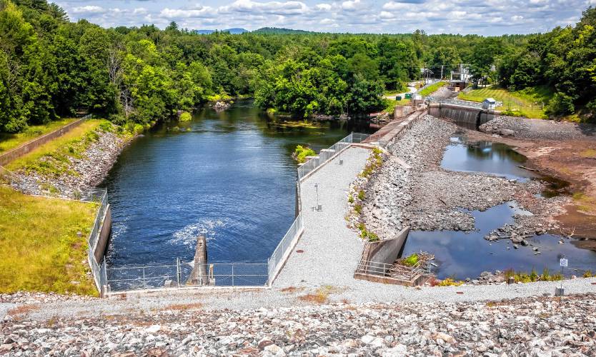 The spillway of Hopkinton Dam on Route 127 in Contoocook.