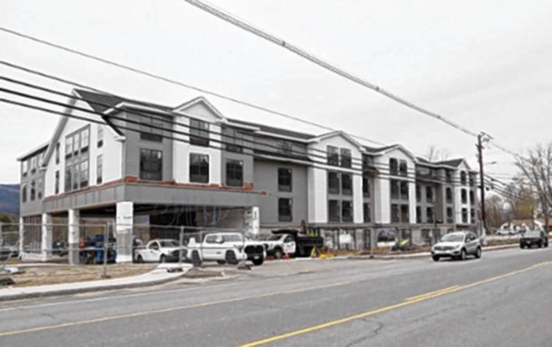 Construction continues on the Hilton Garden Inn along North Conway's White Mountain Highway on April 30. 