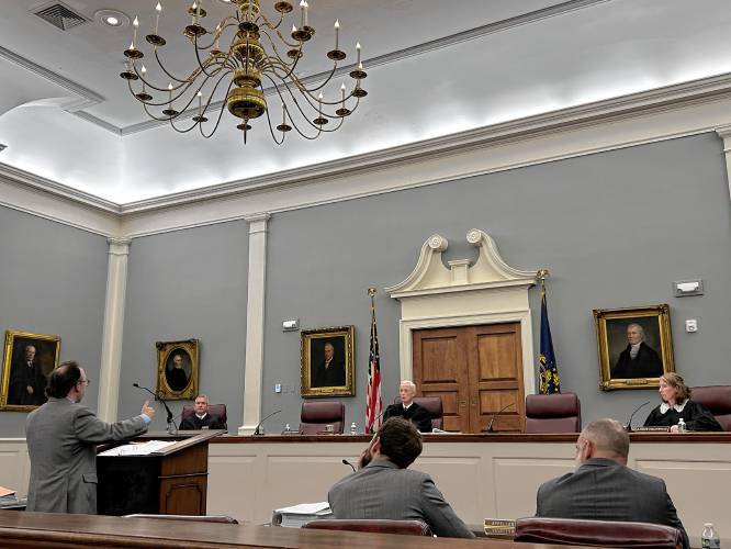 New Hampshire Solicitor General Anthony Galdieri argues before the Supreme Court in a school funding case on November 13, 2024. New Hampshire Solicitor General Anthony Galdieri argues before the Supreme Court in a school funding case on November 13, 2024.