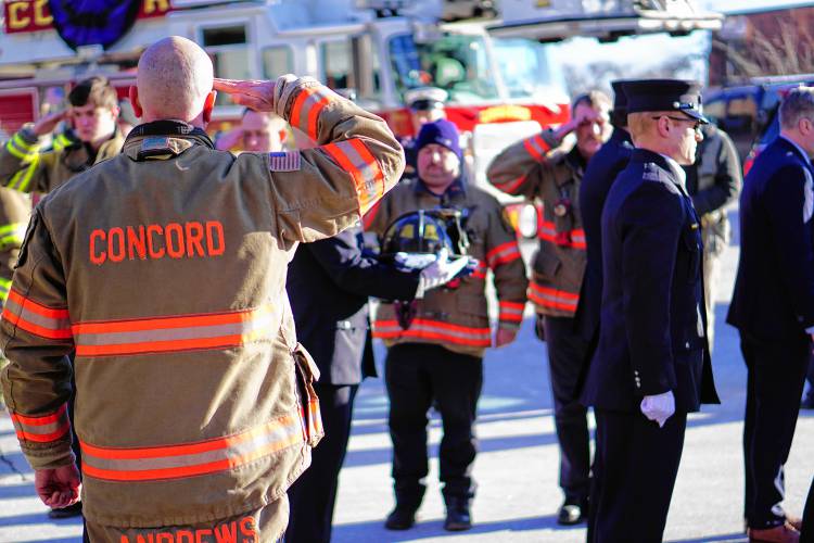 Local firefighers salute Christopher 