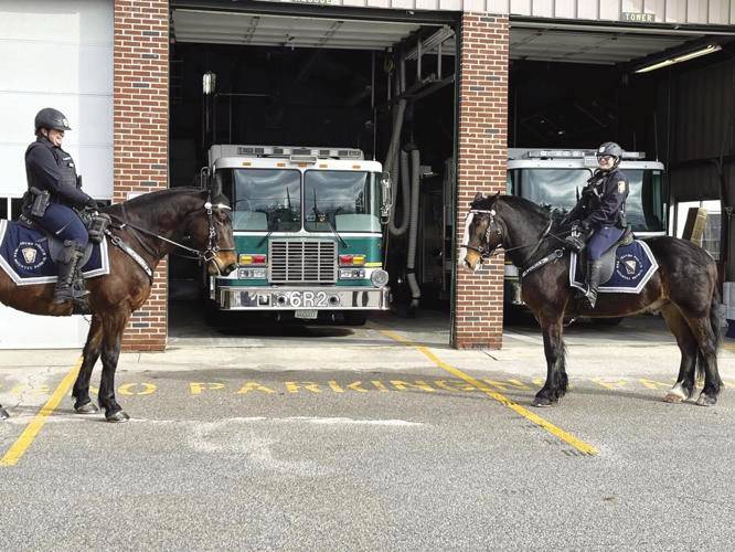 Two members of Manchester Police Department’s mounted patrol were part of the ongoing search for Ashley Turcotte, a missing Barnstead resident. 