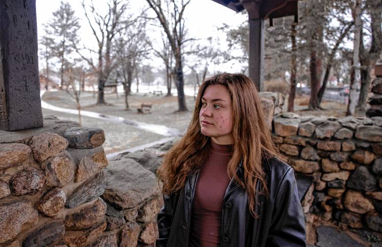 Teegan Paul stands at White Park on Thursday. Paul is suing the Boys and Girls Club in Concord and Executive Director Chris Emond, accusing the organization of failing to enforce its own policies and reporting sexual abuse.