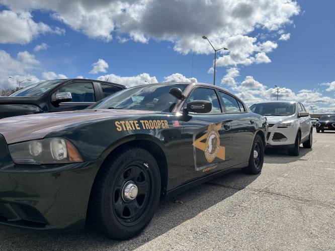 State Police cruisers parked in front of the New Hampshire Department of Safety headquarters on Hazen Drive in Concord. State Police cruisers parked in front of the New Hampshire Department of Safety headquarters on Hazen Drive in Concord.