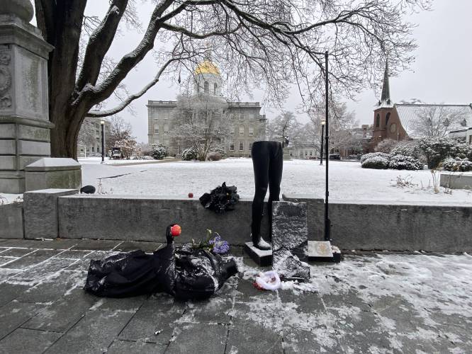 The Satanic Temple's holiday display that included a Baphomet statue was vandalized, and broken into three pieces.