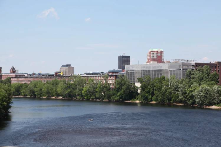 Part of the Merrimack River in Manchester. Part of the Merrimack River in Manchester.