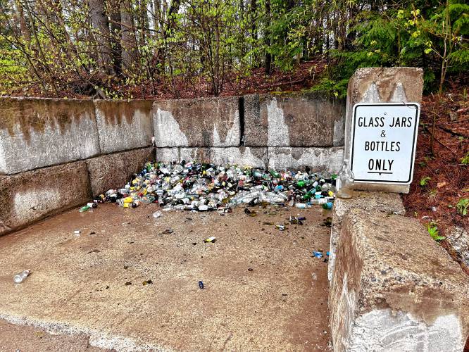 Wilmot’s transfer station recycles glass bottles and jars but not plastic.