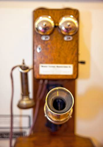 An early Western Electric phone at the New Hampshire Telephone Museum in Warner.