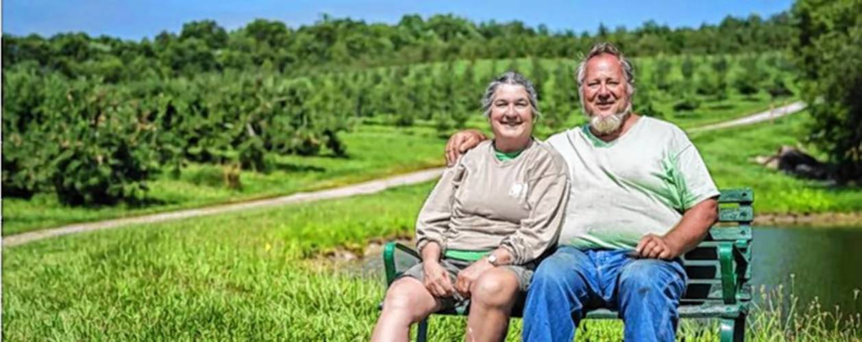 Farmers Diane and Chuck Souther at Apple Hill Farm in Concord.
