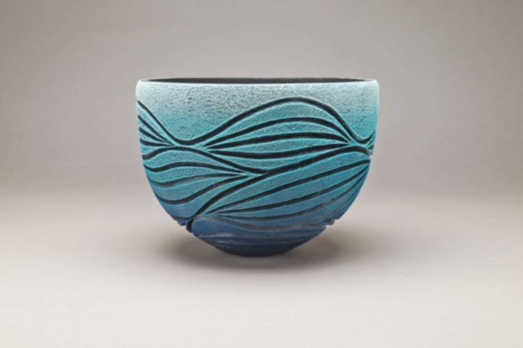 Two Villages Art Society's newest exhibit, “Whose Woods These Are, I Think I Know,” features the work of Kathleen Dustin, Dan Dustin, and Donna Zils Banfield. Pictured: “Waves” by Donna Zils Banfield.