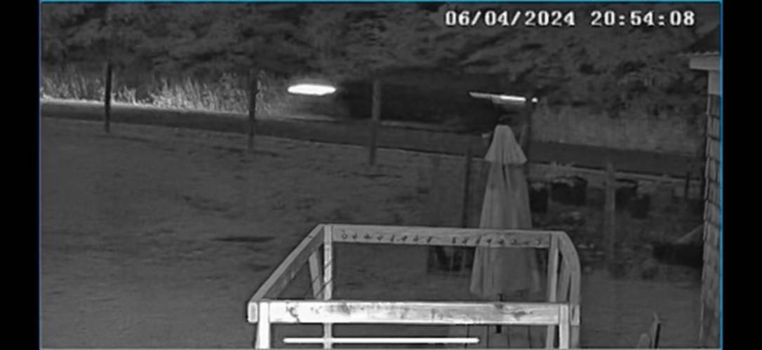 Surveillance shots of a car involved in a hit-and-run in Boscawen on Tuesday, June 4, 2024. Police are seeking more information, including other security camera footage.