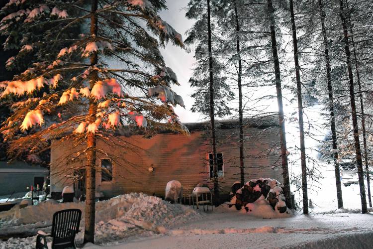 An overnight fire destroyed a garage at 69 Village Street in Penacook.