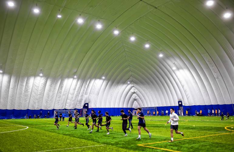 The AutoFair SportsDome in Goffstown has a 80,000-square foot field, with 7-on-7, 9-on-9 and full 11-on-11 soccer.