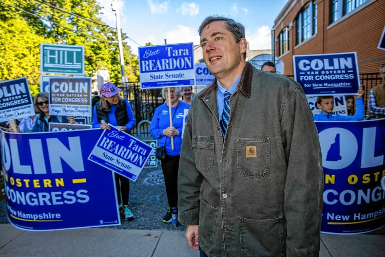 Candidate Colin Van Ostern leaves Ward 5 after voting in the Democratic primary in the stateâs 2nd Congressional District on Tuesday morning, September 10, 2024.