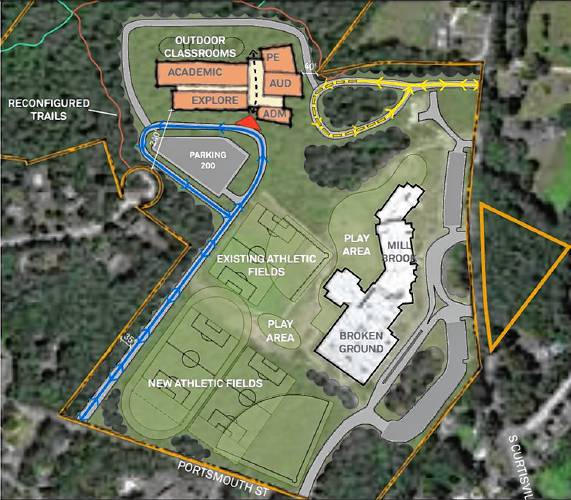 Plans for a new Concord middle school to be built on raw land next to the Broken Ground and Mill Brook schools was chosen by members of the school board in a 6-3 vote Wednesday.