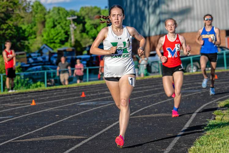 Hopkinton's Maddy Lane runs the 1600 meter during the Division III track and field championship on Thursday, May 23, 2024.