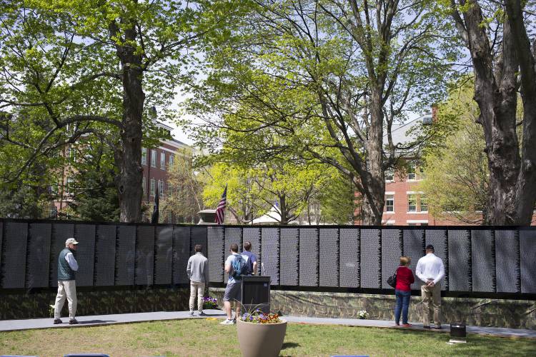 The Vietnam Moving Wall on the UNH campus Thursday, May 5, 2017.