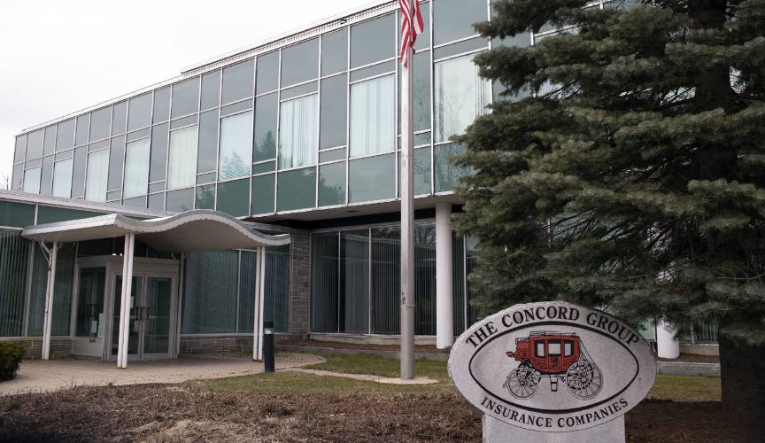 The Concord Group Insurance Companies building is now empty as the corporate headquarters has moved to Bedford. The Concord Group Insurance Companies building is now empty as the corporate headquarters has moved to Bedford.