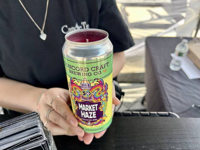 Autumn Hopler, of Candle Tree, sold “Market Haze” beer cans from Concord Craft Brewing Co. filled with black raspberry-scented soy wax, which were made exclusively for Market Days.